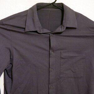Lululemon Shirt Mens Small Long Sleeve Button Dark Gray